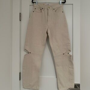 Still Here Cut Out Cowgirl Jeans in Bone